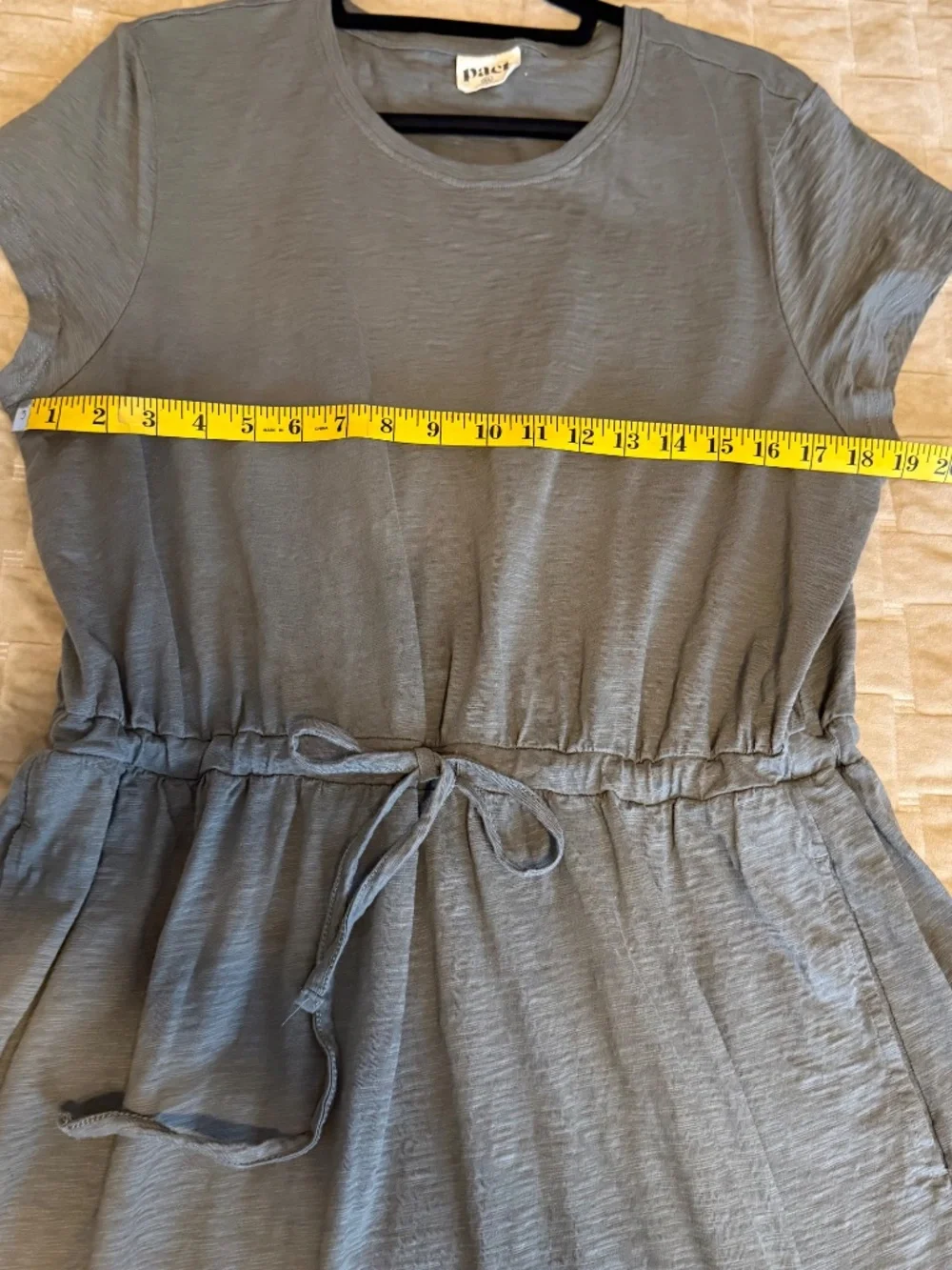 "Pact" certified organic: sage green capped sleeve midi dress; X-Large - Picture 5 of 9